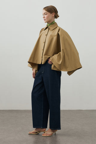 Pelerin Ceket Camel