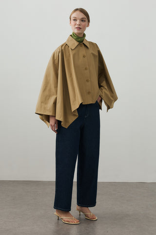 Pelerin Ceket Camel