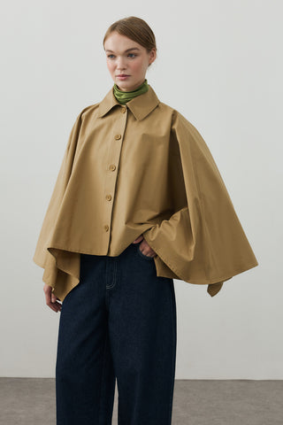 Pelerin Ceket Camel