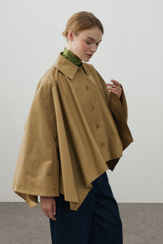 Pelerin Ceket Camel