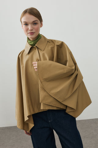 Pelerin Ceket Camel