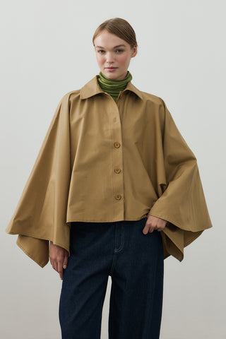 Pelerin Ceket Camel