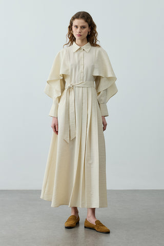 Pelerin Detaylı Elbise Taş