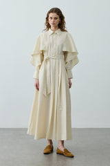 Pelerin Detaylı Elbise Taş