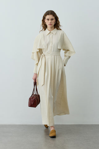 Pelerin Detaylı Elbise Taş