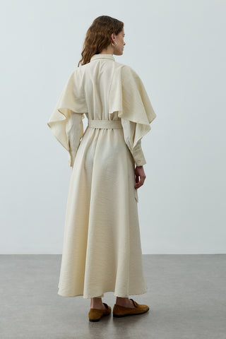 Pelerin Detaylı Elbise Taş