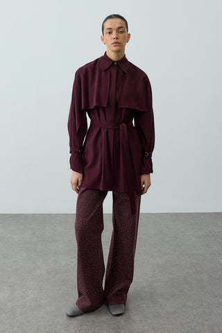 Pelerinli Gömlek Mürdüm