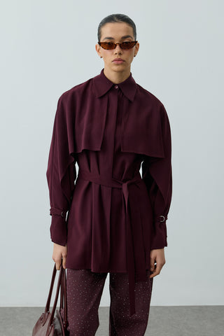 Pelerinli Gömlek Mürdüm