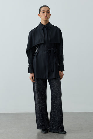 Pelerinli Gömlek Siyah