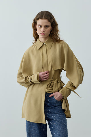 Pelerinli Gömlek Yeşil