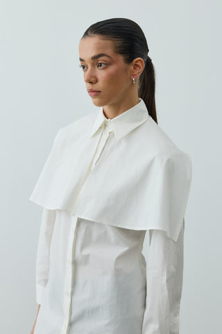 Pelerinli Pensli Gömlek Beyaz