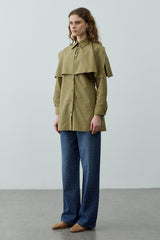 Pelerinli Pensli Gömlek Yeşil