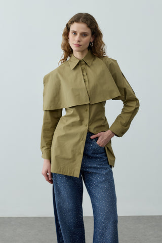 Pelerinli Pensli Gömlek Yeşil