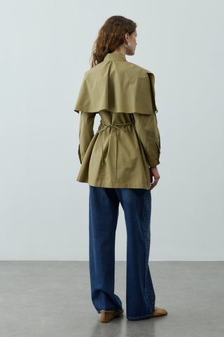 Pelerinli Pensli Gömlek Yeşil