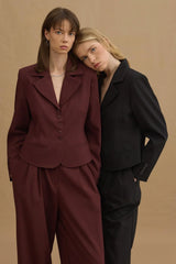 Dart Detailed Jacket Burgundy