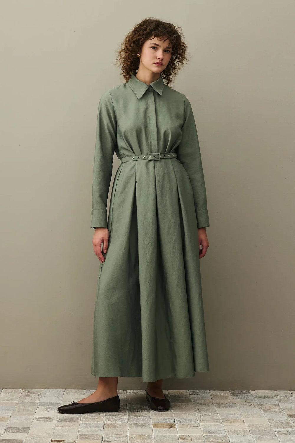 Dart Detailed Dress Khaki