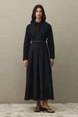 Pens Detaylı Elbise Siyah
