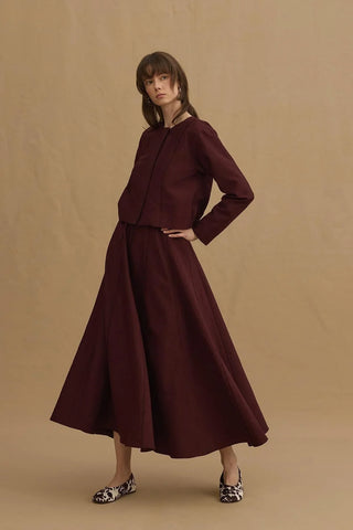 Darted Jacket Suit Burgundy