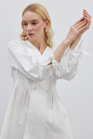 Pensli Kadın Gömlek Ceket Ekru - Fahhar Design