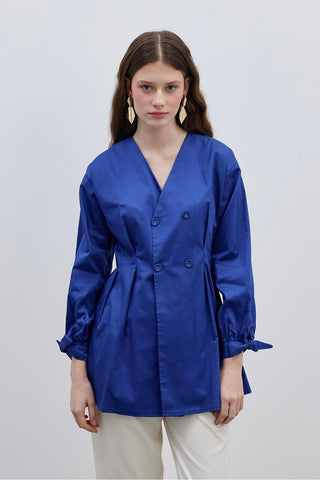 Pensli Kadın Gömlek Ceket Lacivert - Fahhar Design