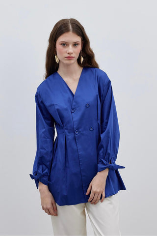 Pensli Kadın Gömlek Ceket Lacivert - Fahhar Design