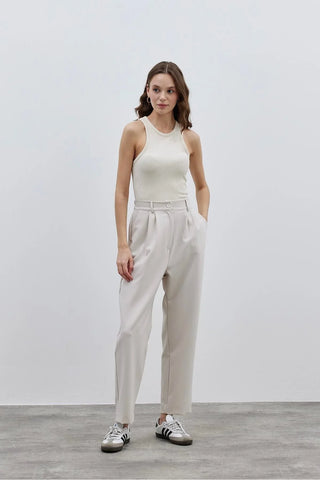 Darted Women's Trousers Stone