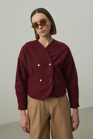 Pensli Orkide Ceket Bordo