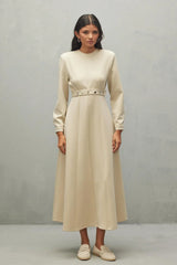 Darted Scuba Dress Stone