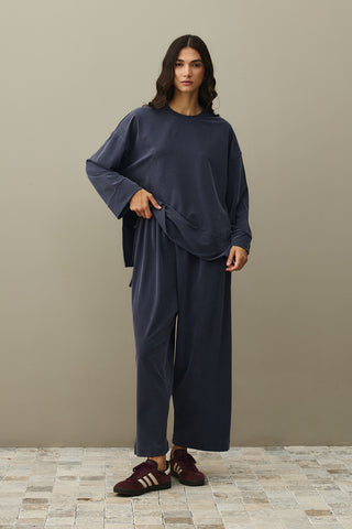 Pique Texture Tencel Modal Suit Smoke