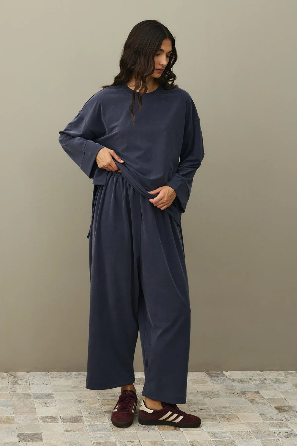 Pique Texture Tencel Modal Suit Smoke