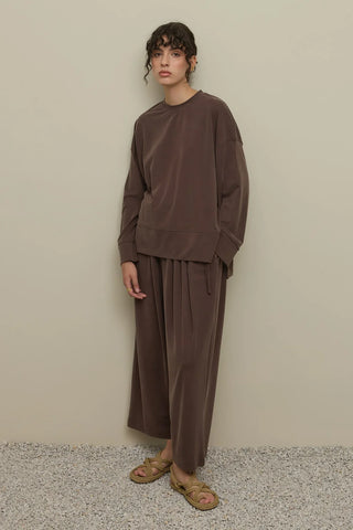 Pike Doku Tencel Modal Takım Kahverengi