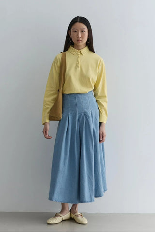 Pileli Denim Etek Açık mavi - Fahhar Design