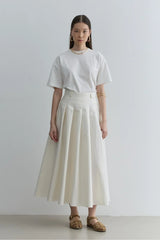 Pileli Etek Beyaz