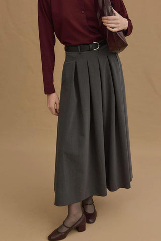 Pileli Maxi Etek Antrasit - Fahhar Design
