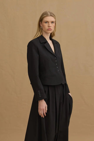 Pileli Maxi Etek Siyah - Fahhar Design