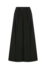 Pleated Palazzo Trousers Black