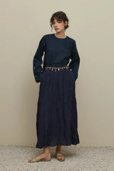 Piliseli Crash Etek Lacivert