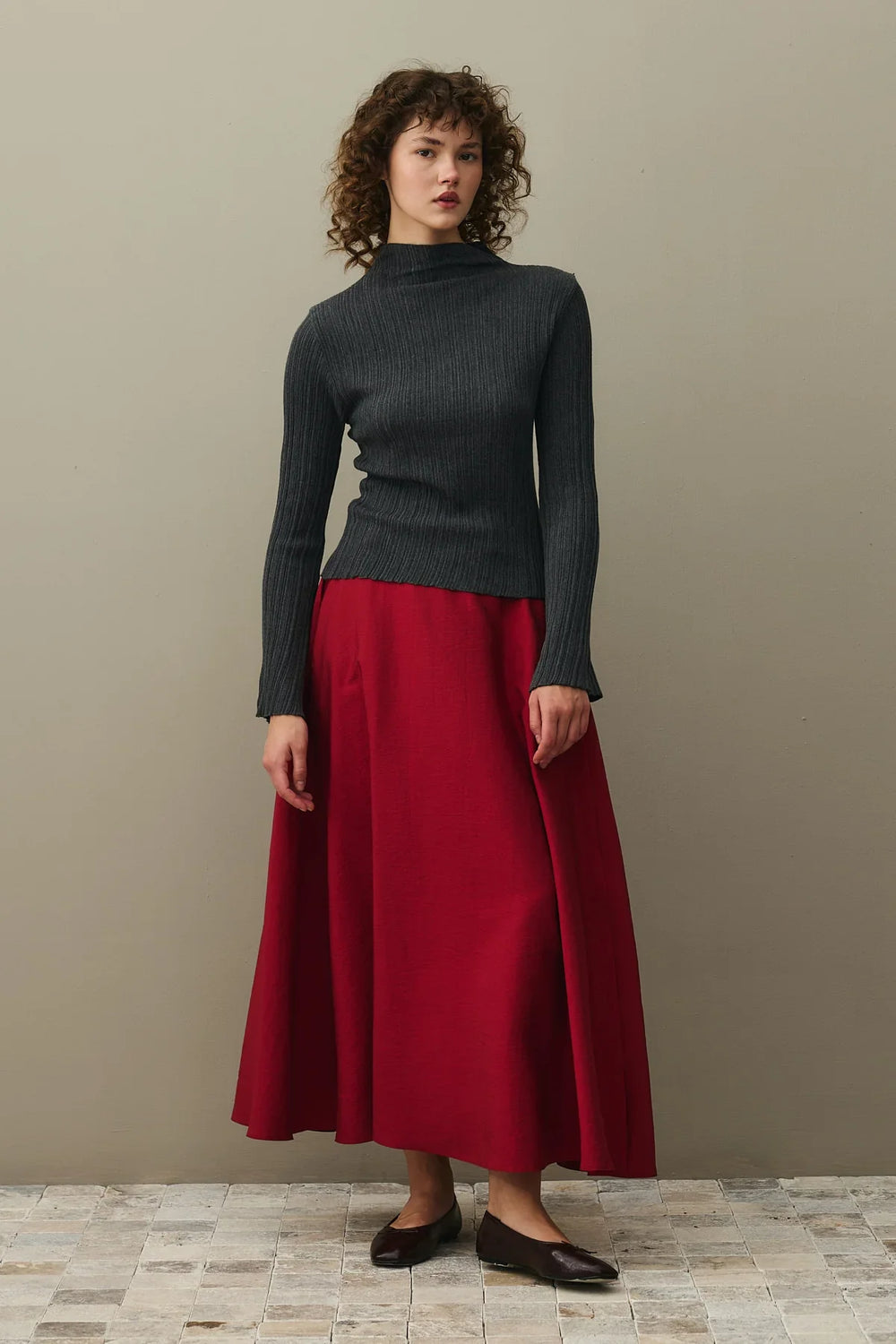 Pleated Sweater Anthracite