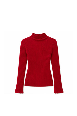 Pleated Sweater Red