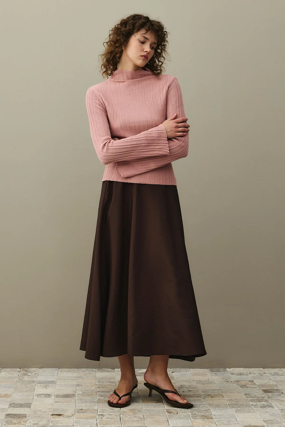 Pleated Sweater Pink