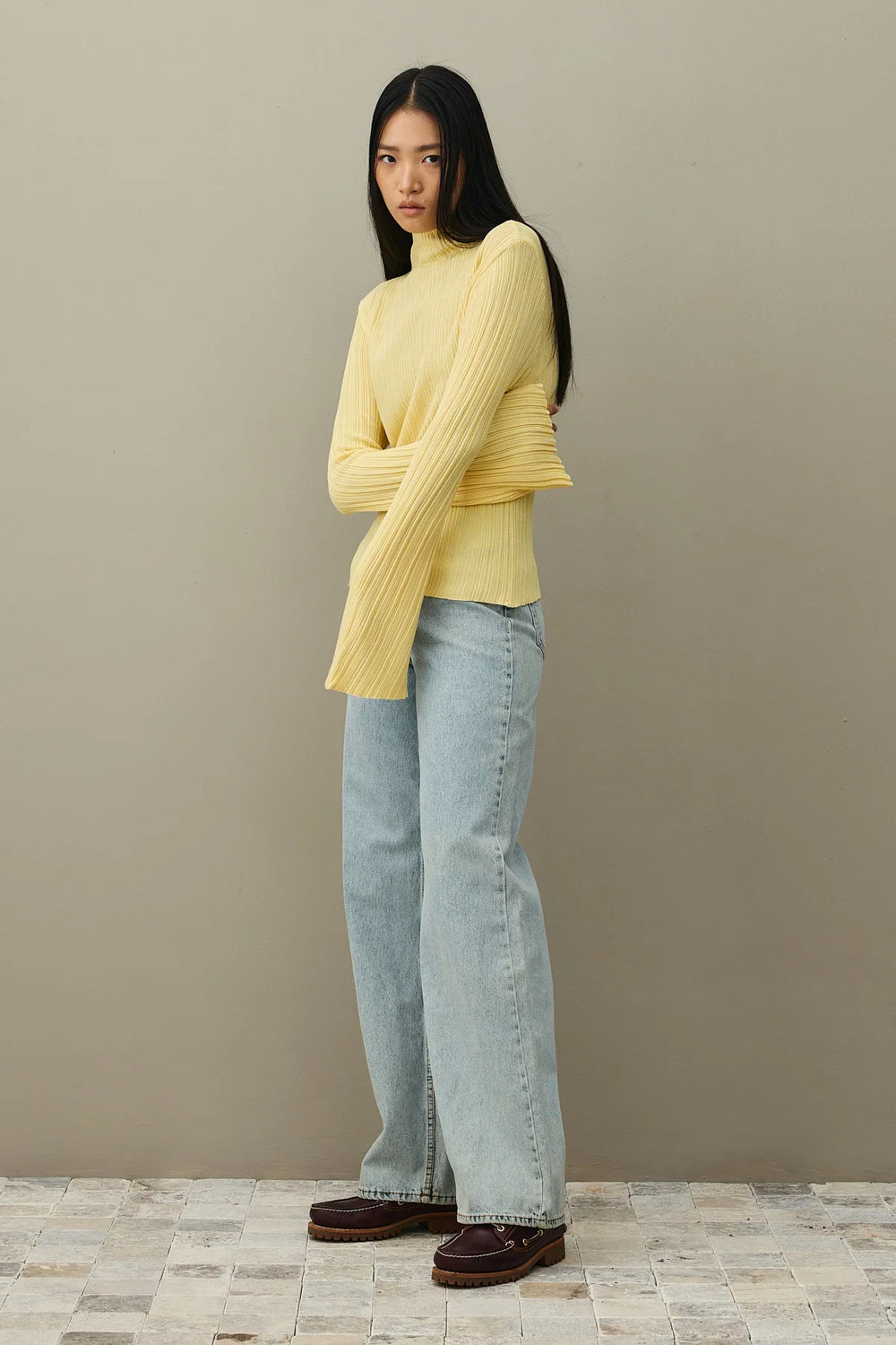 Pleated Sweater Yellow