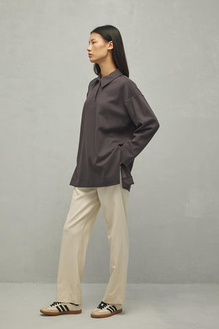 Polo Yaka Basic Sweatshirt Antrasit - Fahhar Design