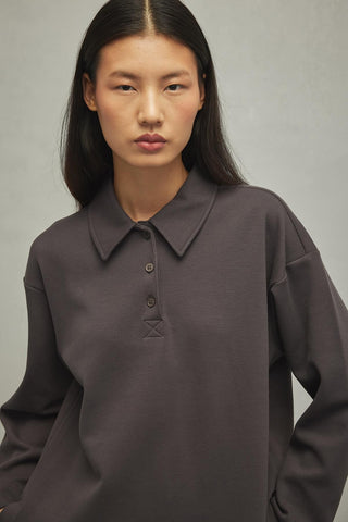Polo Yaka Basic Sweatshirt Antrasit - Fahhar Design