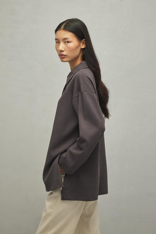 Polo Yaka Basic Sweatshirt Antrasit - Fahhar Design