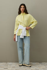 Polo Yaka Çizgili Tişört Sarı