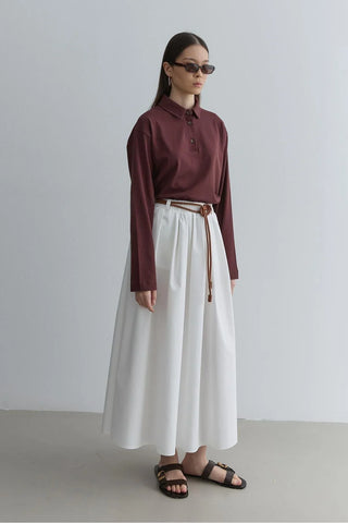 Polo Yaka Kısa Sweatshirt Bordo - Fahhar Design