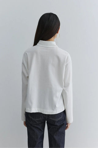 Polo Yaka Kısa Sweatshirt Ekru - Fahhar Design