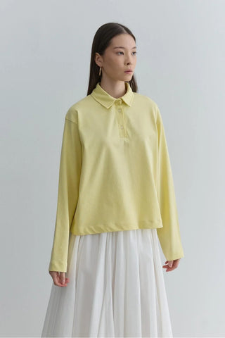 Polo Yaka Kısa Sweatshirt Sarı - Fahhar Design