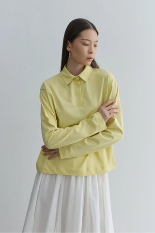 Polo Yaka Kısa Sweatshirt Sarı - Fahhar Design