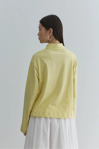 Polo Yaka Kısa Sweatshirt Sarı - Fahhar Design